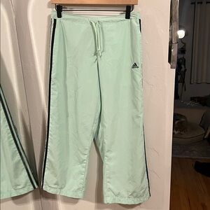 Adidas Mint Green and black  women’s capri winbreaker Pants